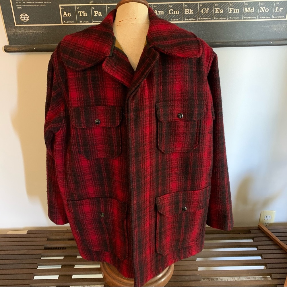 Vintage Woolrich plaid hunting farm jacket